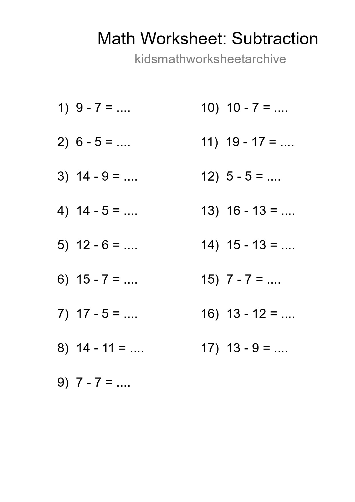 Free 17 Subtraction Math Worksheet For Grade 2 With Answers - Part 294