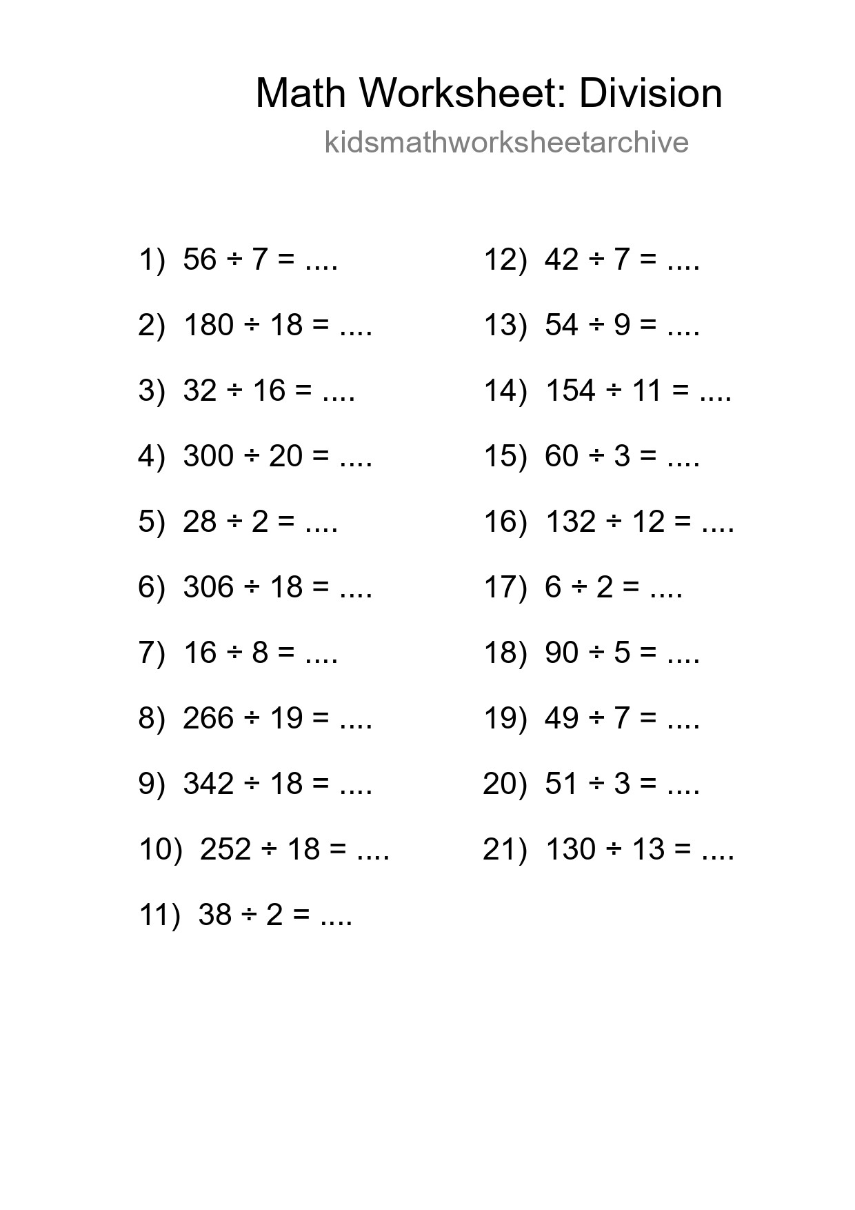 Free 21 Division Math Worksheet For Grade 2 - Part 158