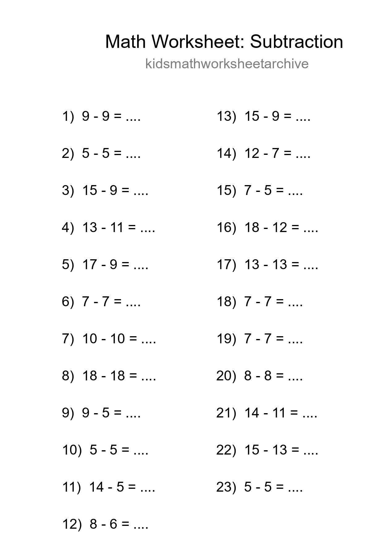Free 23 Subtraction Math Worksheet For Grade 2 - Part 239