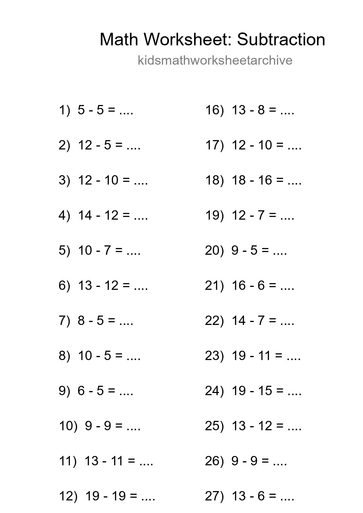 Free 30 Subtraction Math Worksheet For Grade 2 With Answers - Part 85
