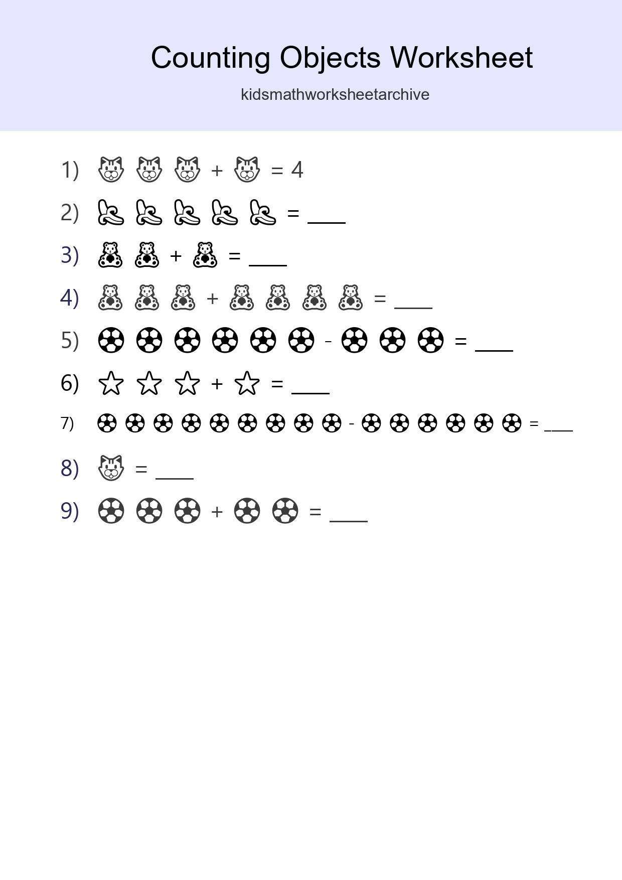 Free Counting Objects Worksheet For Kindergarten - Part 36