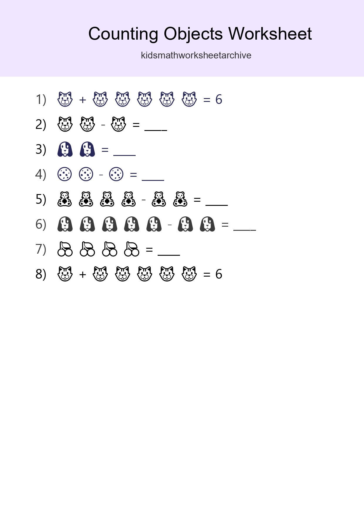 Free Counting Objects Worksheet For Kindergarten Printable - Part 190
