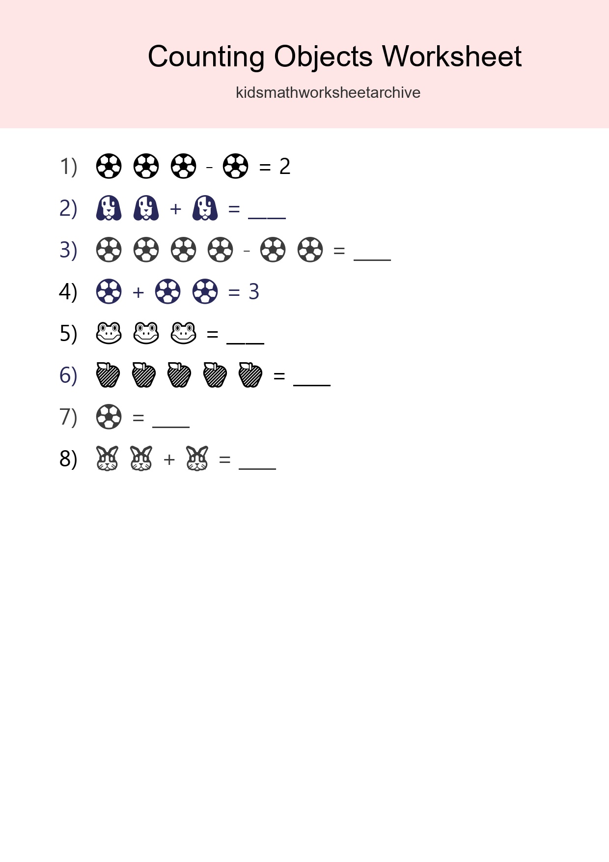 Free Counting Objects Worksheet For Pre-K - Part 157
