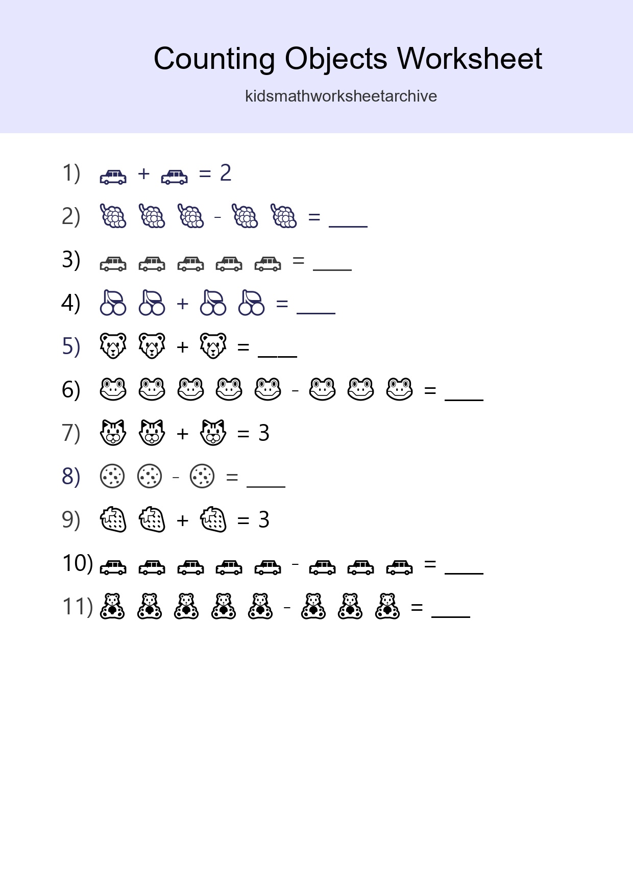 Free Counting Objects Worksheet For Pre-K - Part 80