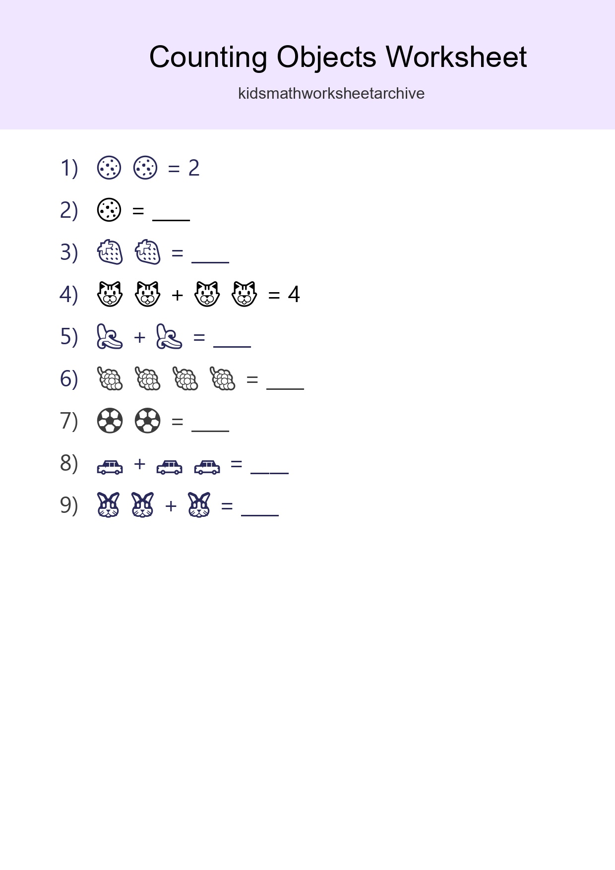 Free Counting Objects Worksheet For Pre-K Printable - Part 300