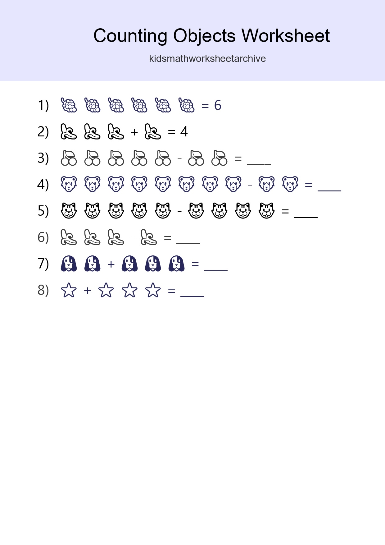 Kindergarten Count The Objects Worksheet - Part 25