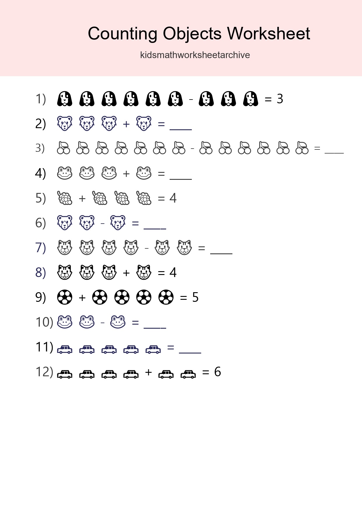 Learn Counting With Pictures Worksheet (Kindergarten) - Part 168