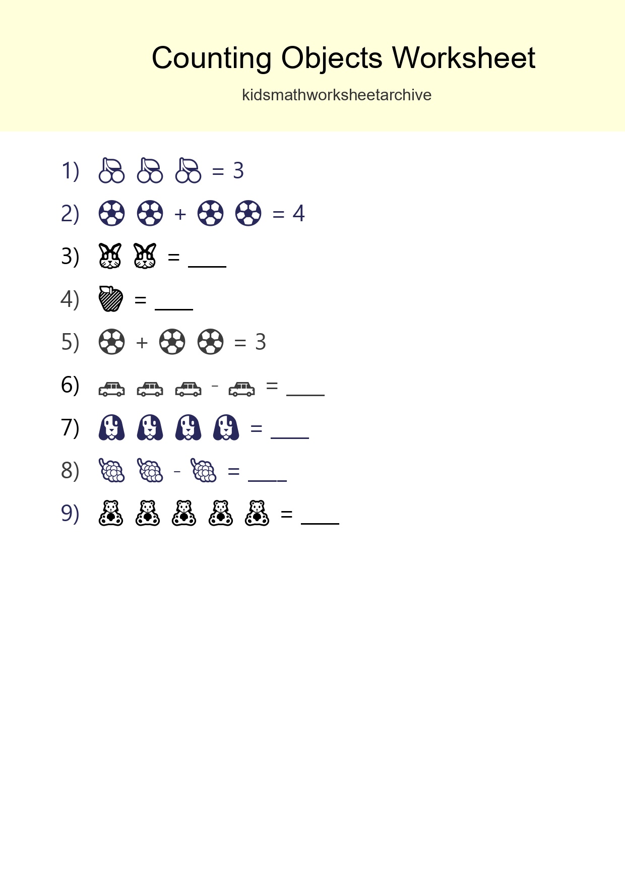 Pre-K Count The Objects Worksheet - Part 256