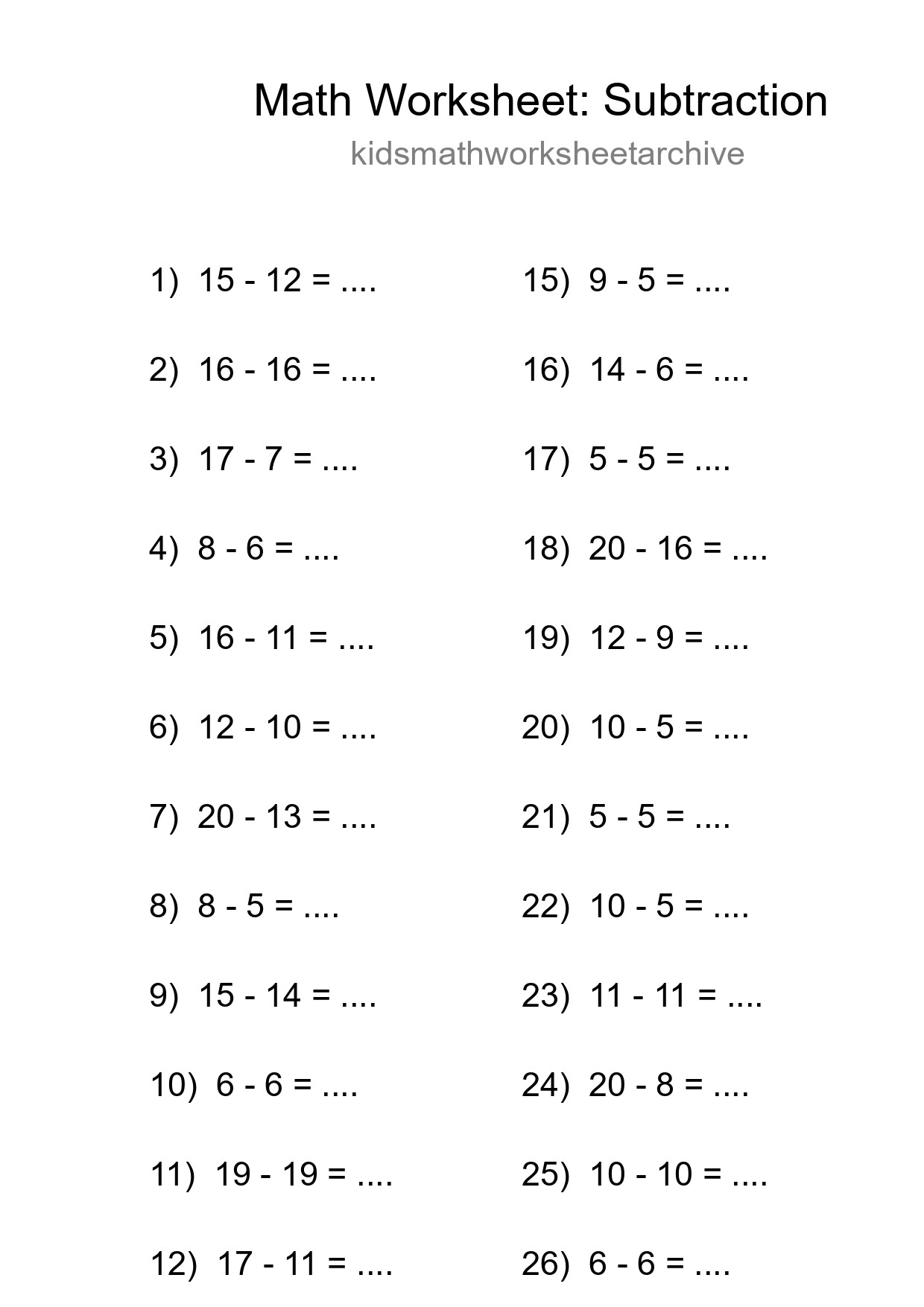 Printable Free 28 Subtraction Math Worksheet For Grade 2 - Part 19