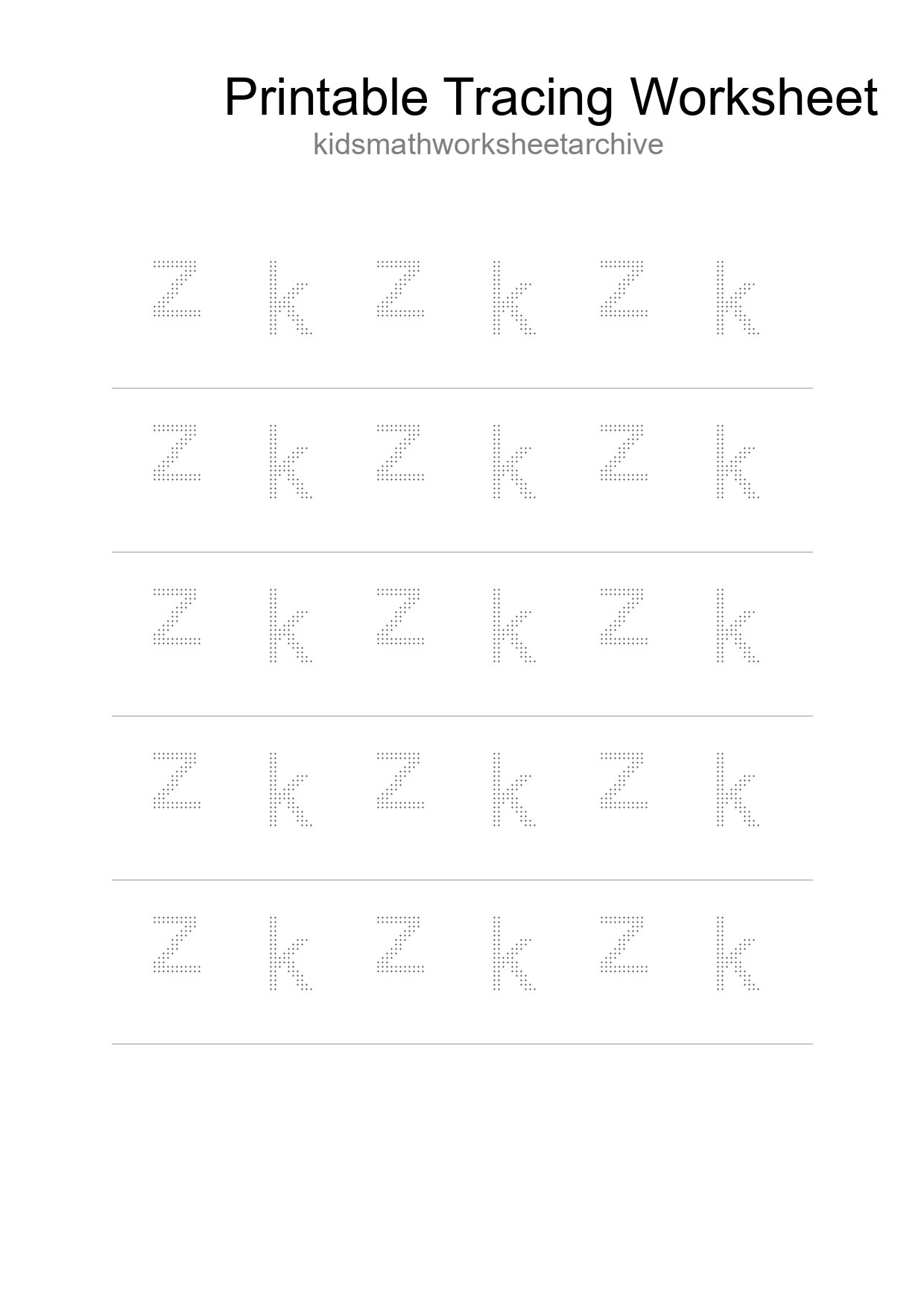 Printable Tracing Worksheet For Kids - Part 142