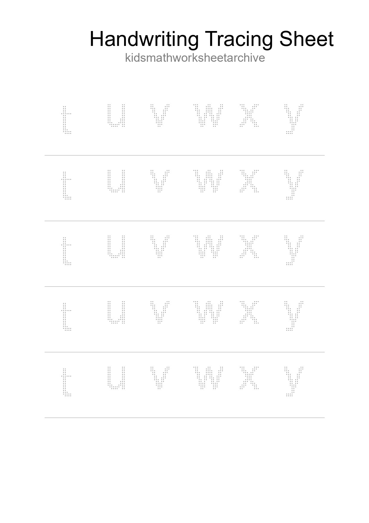 Printable Tracing Worksheet For Kids - Part 164