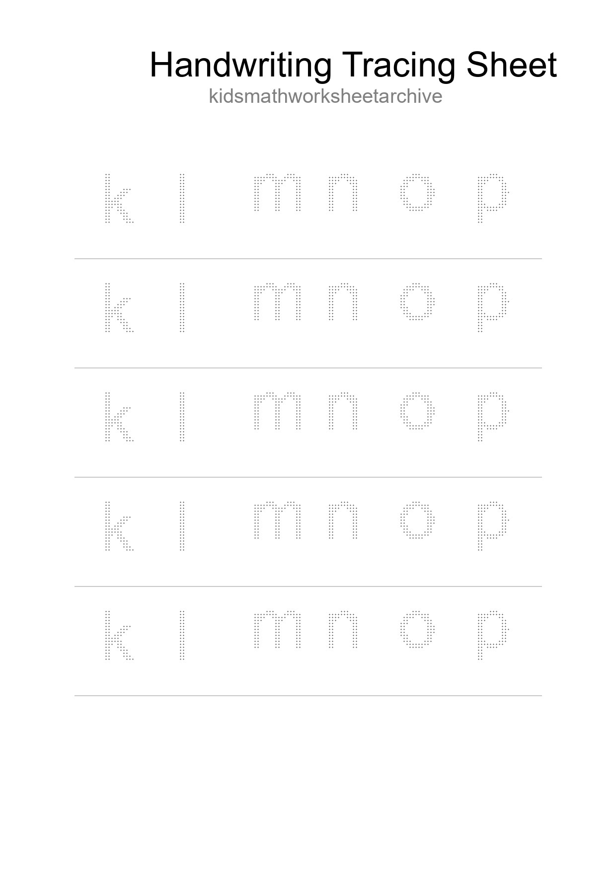 Printable Tracing Worksheet For Kids - Part 197