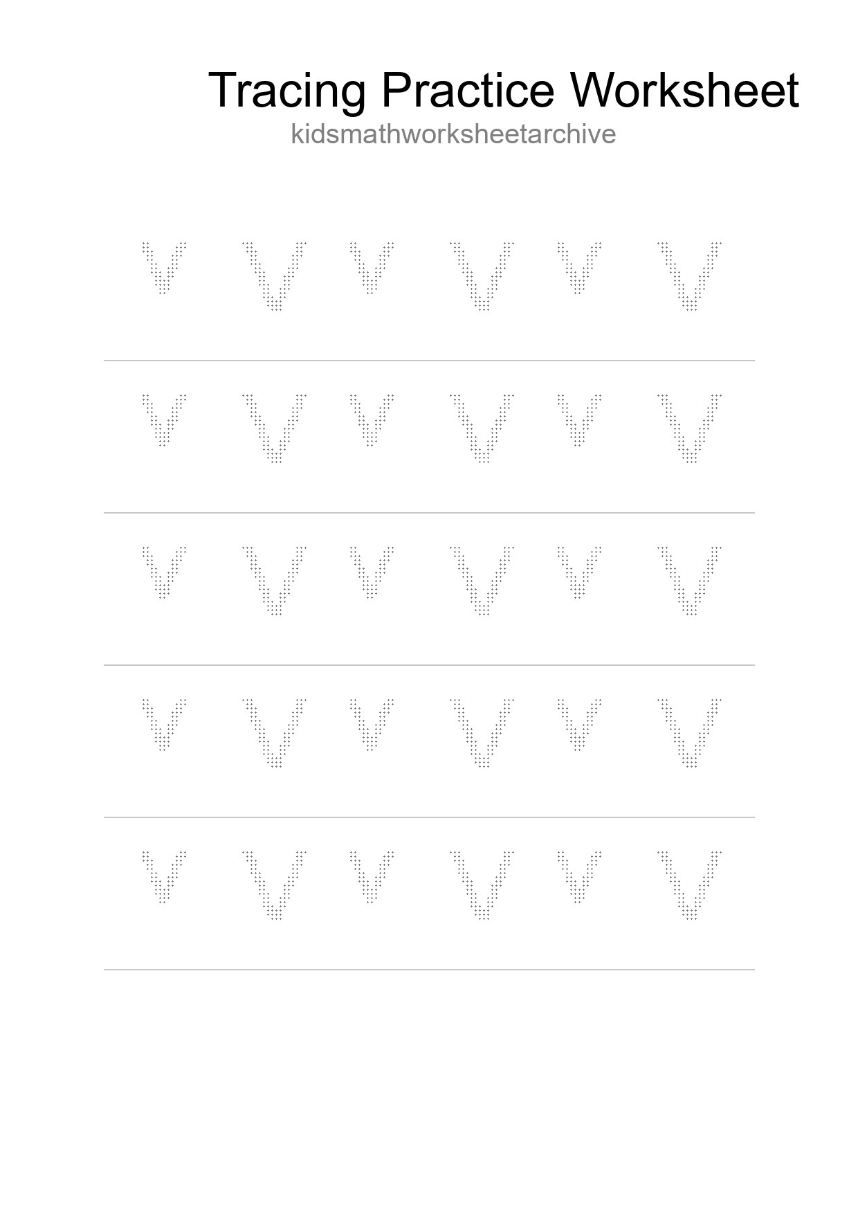 Printable Tracing Worksheet For Kids - Part 32