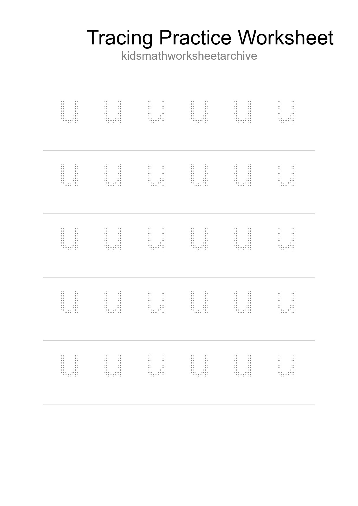 Printable Tracing Worksheet For Kids - Part 54